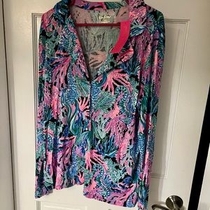 NWT, Lilly Pulitzer PJ Knit Button Up Top